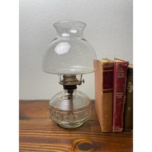Vintage Glass Oil Lamp - Antique Oil Lamp - Wedding Lighting
